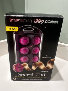 New Infiniti Pro by Conair Secret Curl Pop Up 12 Rollers 3/4” 1” Silicone Shine